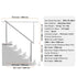 180cm Stainless Steel Outdoor Stair Handrail, Double-Column, Adjustable Angle