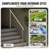 Handrails for Outdoor Steps, 70.9 in/ 180cm Length Stair Hand Rail Kit, Transitional Stainless Steel Railings with Installation Kit, Double-column Staircase Handrails for Seniors,Porch & Deck