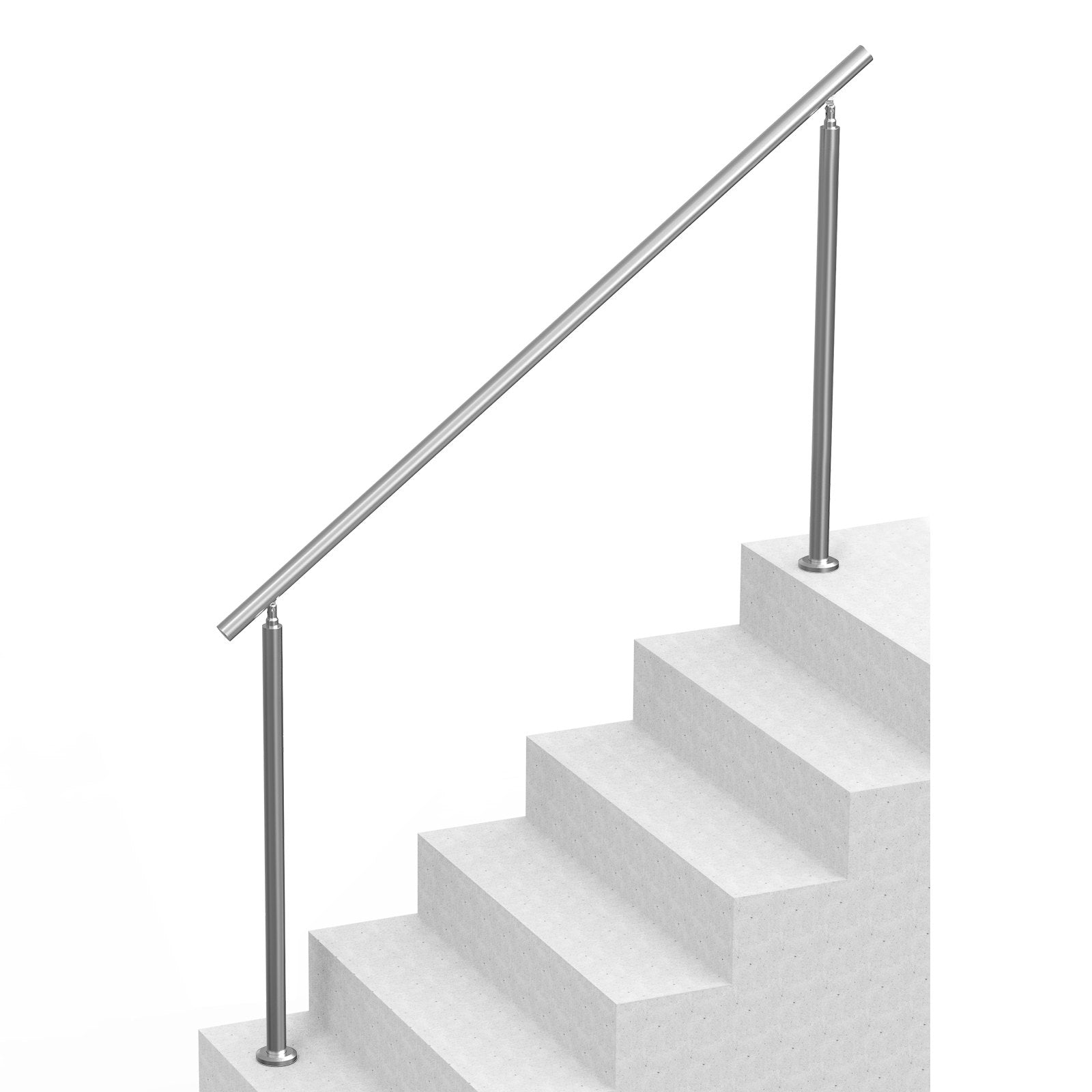 Handrails for Outdoor Steps, 70.9 in/ 180cm Length Stair Hand Rail Kit, Transitional Stainless Steel Railings with Installation Kit, Double-column Staircase Handrails for Seniors,Porch & Deck