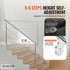 70.9" Outdoor Stair Handrail Stainless Steel 2 Crossbar Adjustable Railing