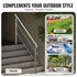 70.9" Outdoor Stair Handrail Stainless Steel 2 Crossbar Adjustable Railing