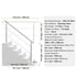 70.9" Outdoor Stair Handrail Stainless Steel 2 Crossbar Adjustable Railing