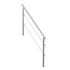70.9" Outdoor Stair Handrail Stainless Steel 2 Crossbar Adjustable Railing