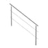 70.9" Outdoor Stair Handrail Stainless Steel 2 Crossbar Adjustable Railing