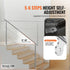 Handrails for Outdoor Steps, 70.9in Length 2 Crossbars Stair Hand Rail Kit, Transitional Stainless Steel Railings w/ Installation Kit, Double-column Staircase Handrails for Seniors,Porch & Deck