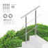 Handrails for Outdoor Steps, 31.5in Length 2 Crossbars Stair Hand Rail Kit, Transitional Stainless Steel Railings w/ Installation Kit, Double-column Staircase Handrails for Seniors,Porch & Deck