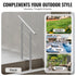 Handrails for Outdoor Steps, 31.5in Length 2 Crossbars Stair Hand Rail Kit, Transitional Stainless Steel Railings w/ Installation Kit, Double-column Staircase Handrails for Seniors,Porch & Deck