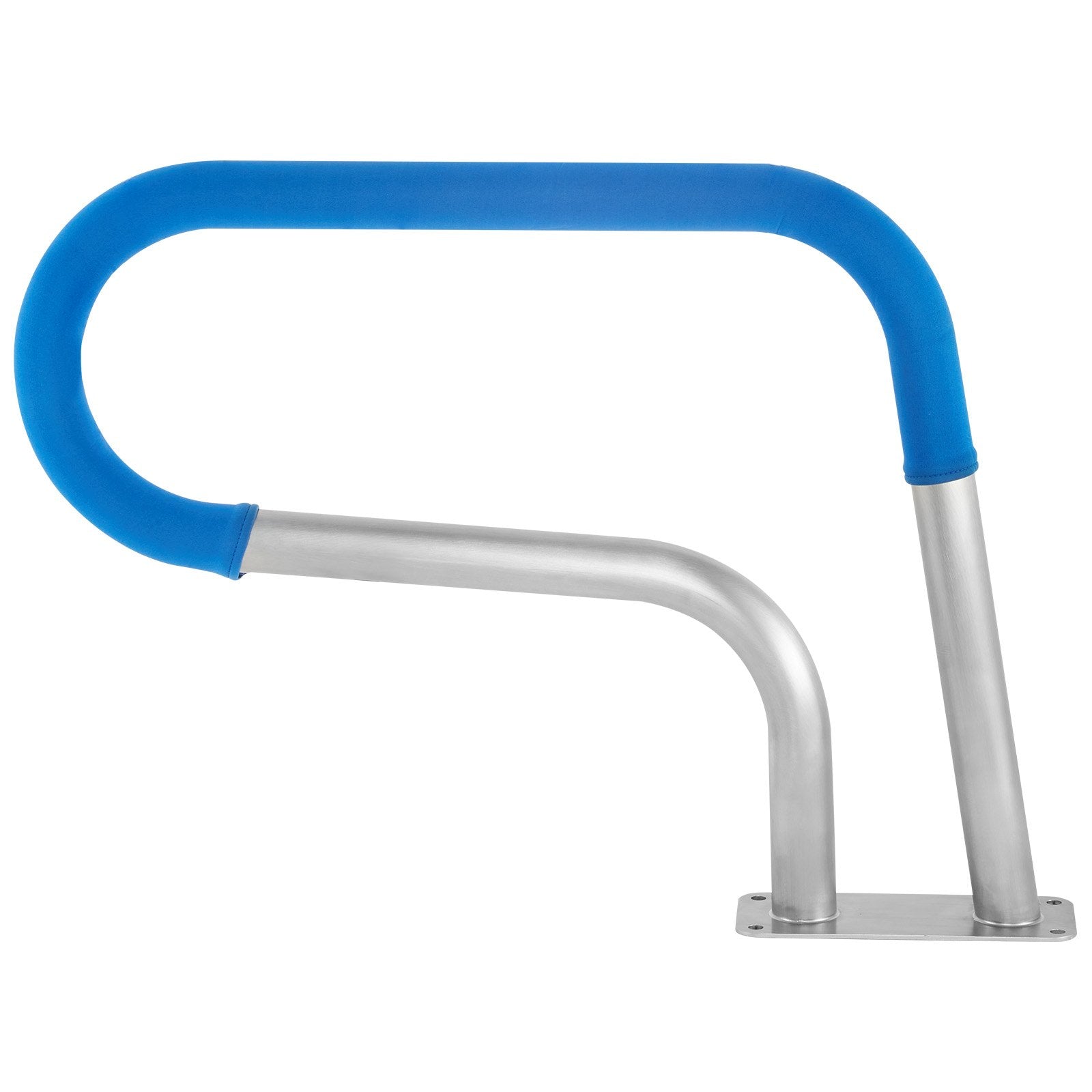 Pool Rail 30x22 Pool Railing 304 Stainless Steel 250LBS Load Capacity Silver Rustproof Pool Handrail Humanized Swimming Pool Handrail with Blue Grip Cover & M8 Drill Bit & Self-Taping Screws