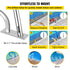 VEVOR Pool Rail 32x23 Pool Railing 304 Stainless Steel 250LBS Load Capacity Silver Rustproof Pool Handrail Humanized Swimming Pool Handrail with Blue Grip Cover & M8 Drill Bit & Self-Taping Screws