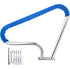 Pool Rail 39x32 Pool Railing 304 Stainless Steel 250LBS Load Capacity Silver Rustproof Pool Handrail Humanized Swimming Pool Handrail with Blue Grip Cover & M8 Drill Bit & Self-Taping Screws