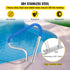 Pool Rail 39x32 Pool Railing 304 Stainless Steel 250LBS Load Capacity Silver Rustproof Pool Handrail Humanized Swimming Pool Handrail with Blue Grip Cover & M8 Drill Bit & Self-Taping Screws