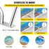 Pool Rail 39x32 Pool Railing 304 Stainless Steel 250LBS Load Capacity Silver Rustproof Pool Handrail Humanized Swimming Pool Handrail with Blue Grip Cover & M8 Drill Bit & Self-Taping Screws