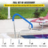 Pool Rail 39x32 Pool Railing 304 Stainless Steel 250LBS Load Capacity Silver Rustproof Pool Handrail Humanized Swimming Pool Handrail with Blue Grip Cover & M8 Drill Bit & Self-Taping Screws