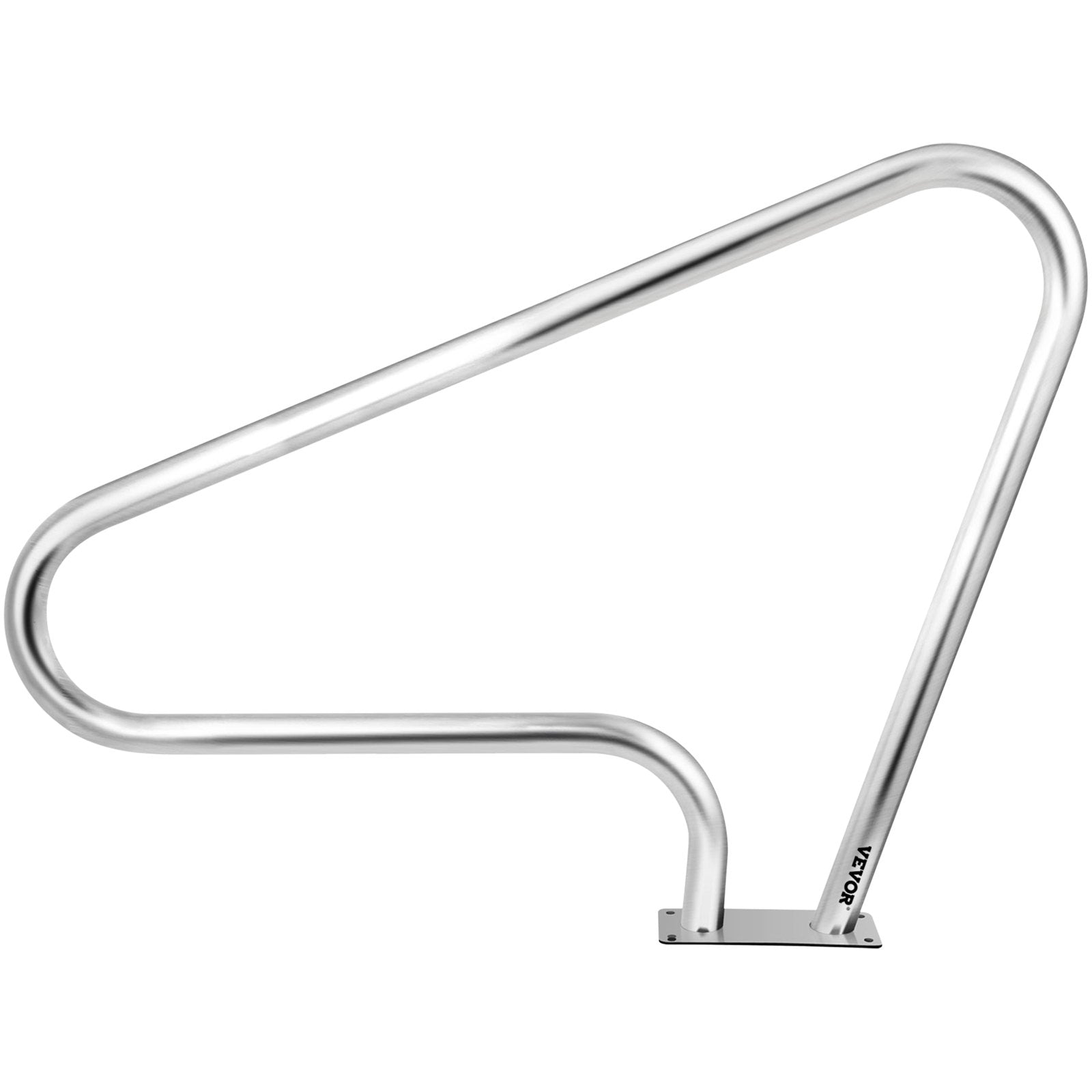 Pool Rail 48x36 Pool Railing 304 Stainless Steel 250LBS Load Capacity Silver Rustproof Pool Handrail Humanized Swimming Pool Handrail with Blue Grip Cover & M8 Drill Bit & Self-Taping Screws