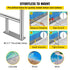 Pool Rail 55x32 Pool Railing 304 Stainless Steel 250LBS Load Capacity Silver Rustproof Pool Handrail Humanized Swimming Pool Handrail with Blue Grip Cover & M8 Drill Bit & Self-Taping Screws