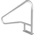 Pool Rail 55x32 Pool Railing 304 Stainless Steel 250LBS Load Capacity Silver Rustproof Pool Handrail Humanized Swimming Pool Handrail with Blue Grip Cover & M8 Drill Bit & Self-Taping Screws