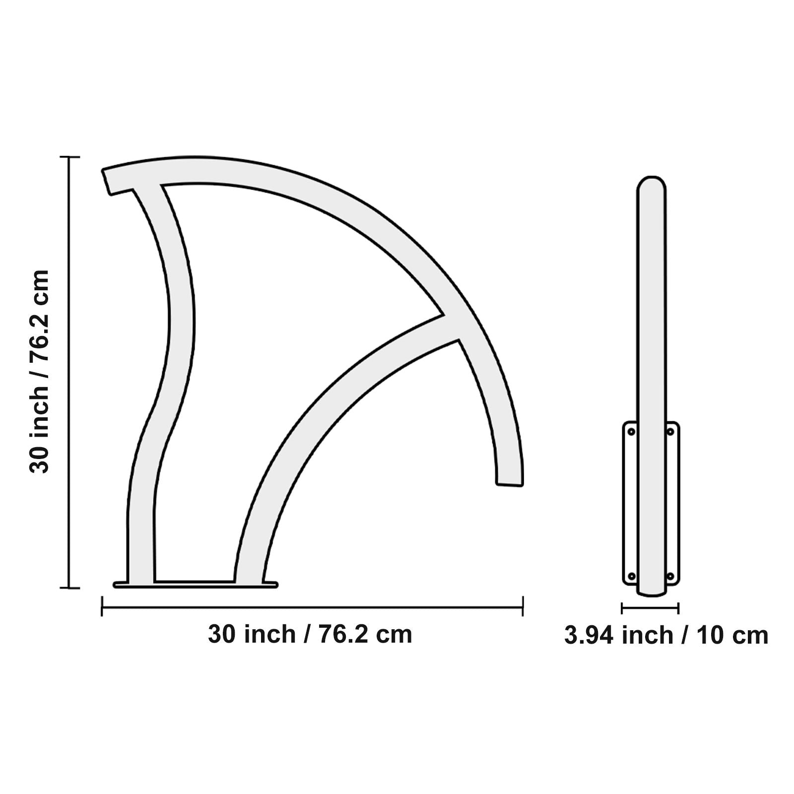 Pool Handrail 2 PCS 30x30in Stainless Steel with Base Plate for Spas