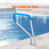 Pool Handrail 39 x 32 Inch Stainless Steel with Base Plate for Spas and Pools