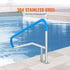 Pool Handrail 55 x 32 inch Stainless Steel with Base Plate for Spas