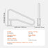 Pool Handrail 55 x 32 inch Stainless Steel with Base Plate for Spas
