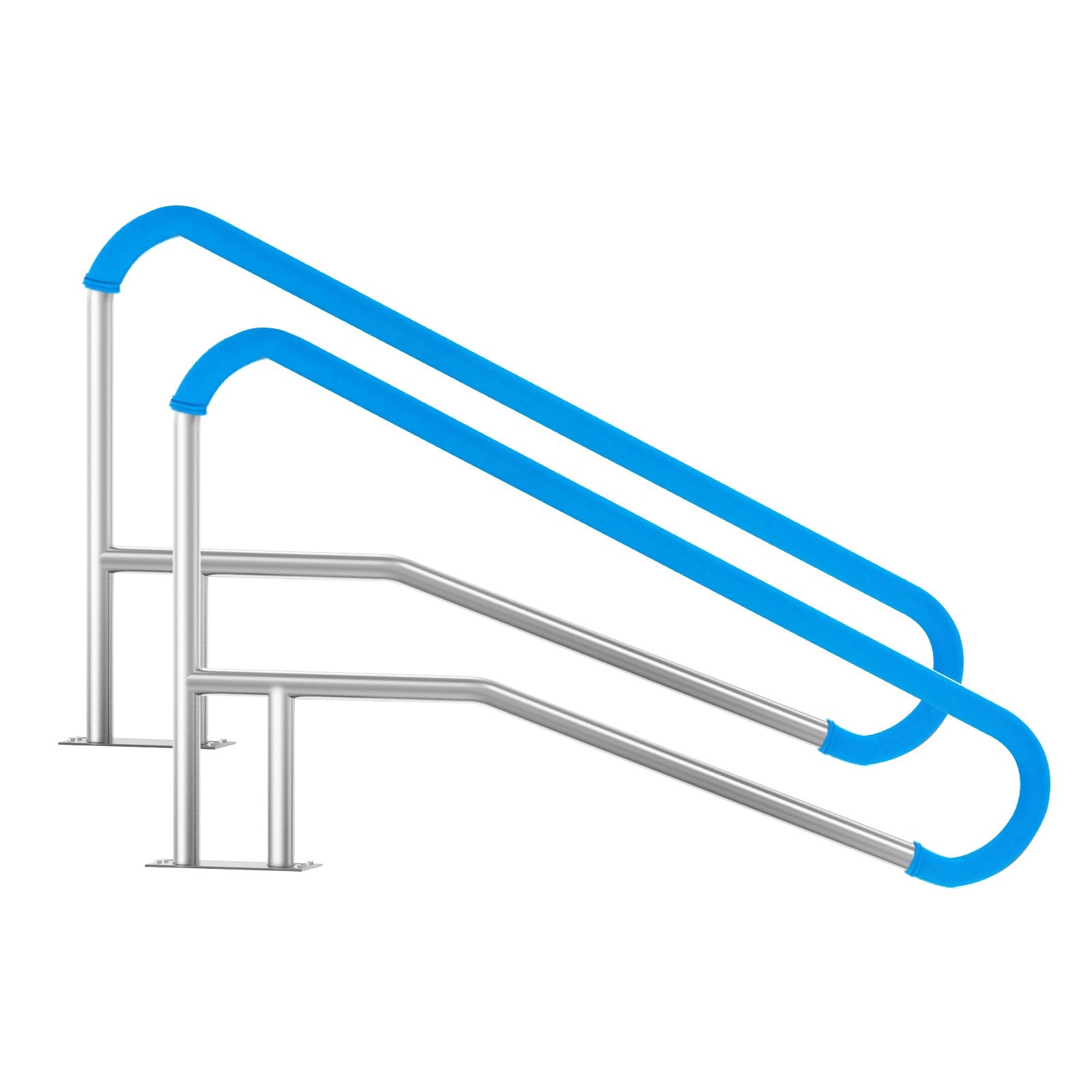Pool Handrail 2 PCS 55 x 32 inch Stainless Steel with Base Plate for Spas