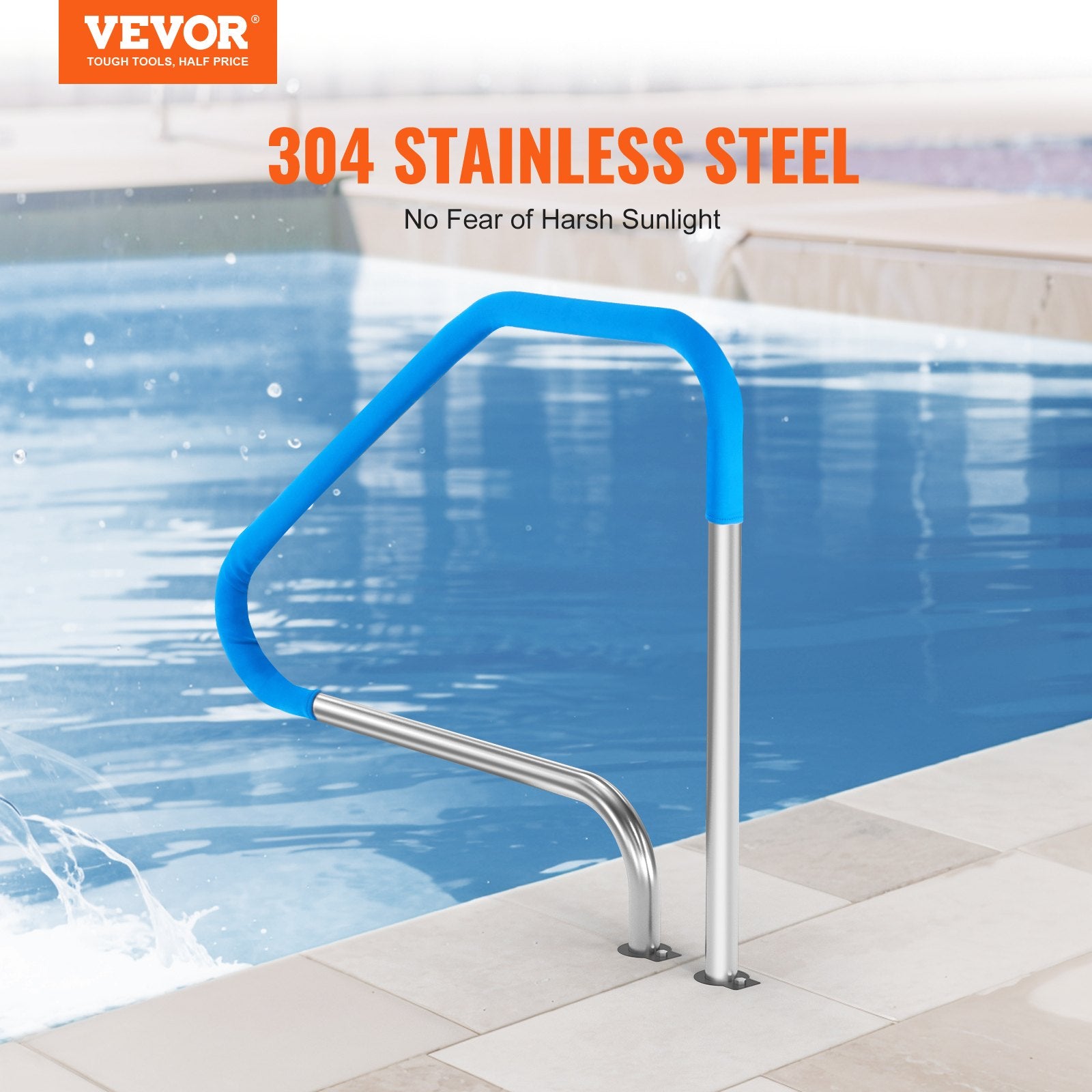 Pool Handrail 46 x 37 inch Stainless Steel (Pre-built) for Indoor/Outdoor