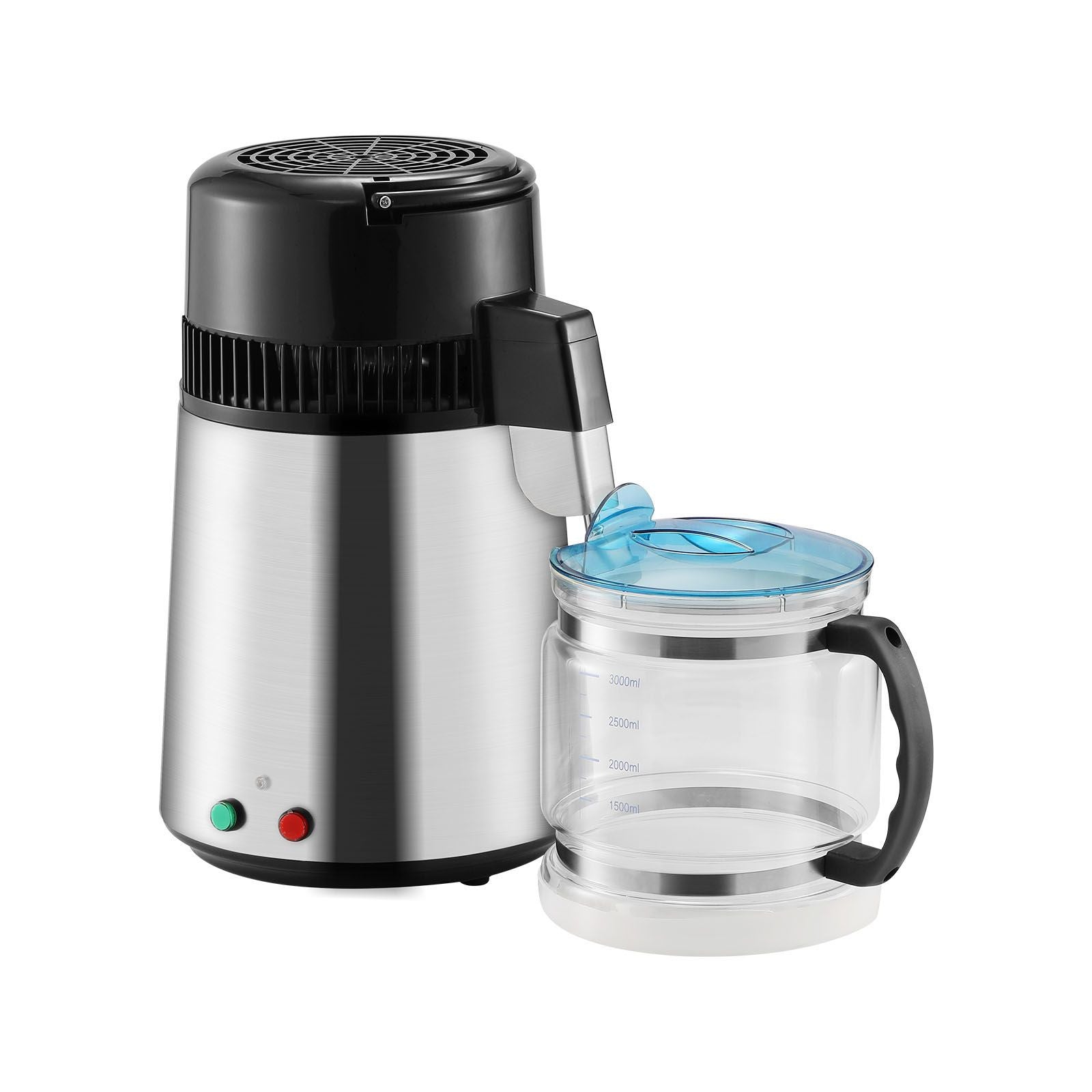Water Distiller, 4L 1.05 Gallon Pure Water Purifier Filter For Home Countertop, 750W Distilled Water Maker, Stainless Steel Interior Distiller Water Making Machine to Make Clean Water, Silvery