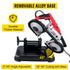VEVOR Portable Band Saw,with Removable Alloy Steel Base Cordless Band Saw,127mm Cutting Capacity Hand held Band Saw,Variable Speed Portable Bandsaw, 10Amp Motor Deep Cut Band saw for Metal Wood