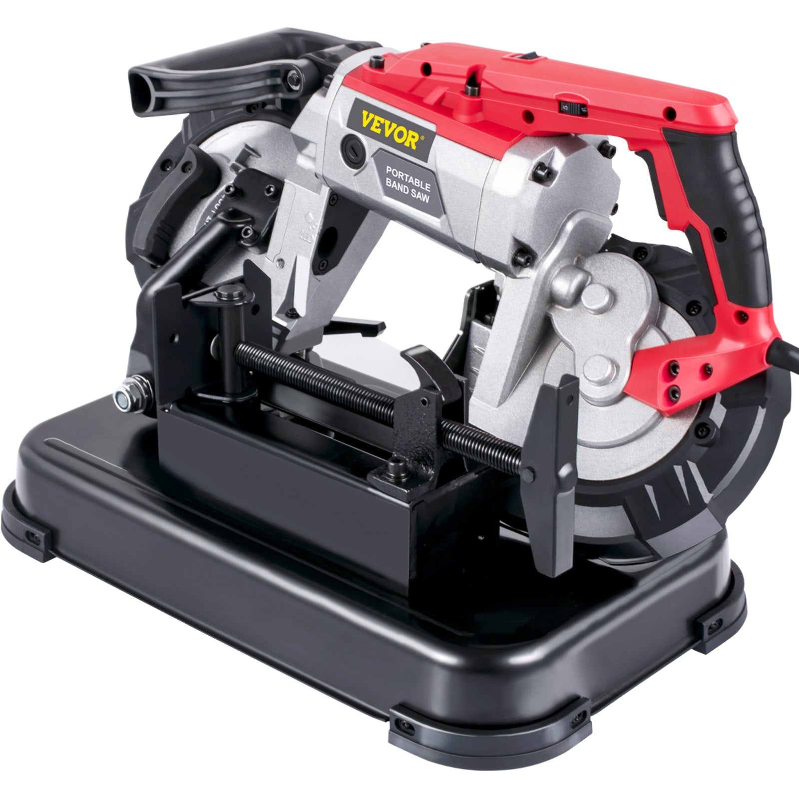 VEVOR Portable Band Saw,with Removable Alloy Steel Base Cordless Band Saw,127mm Cutting Capacity Hand held Band Saw,Variable Speed Portable Bandsaw, 10Amp Motor Deep Cut Band saw for Metal Wood