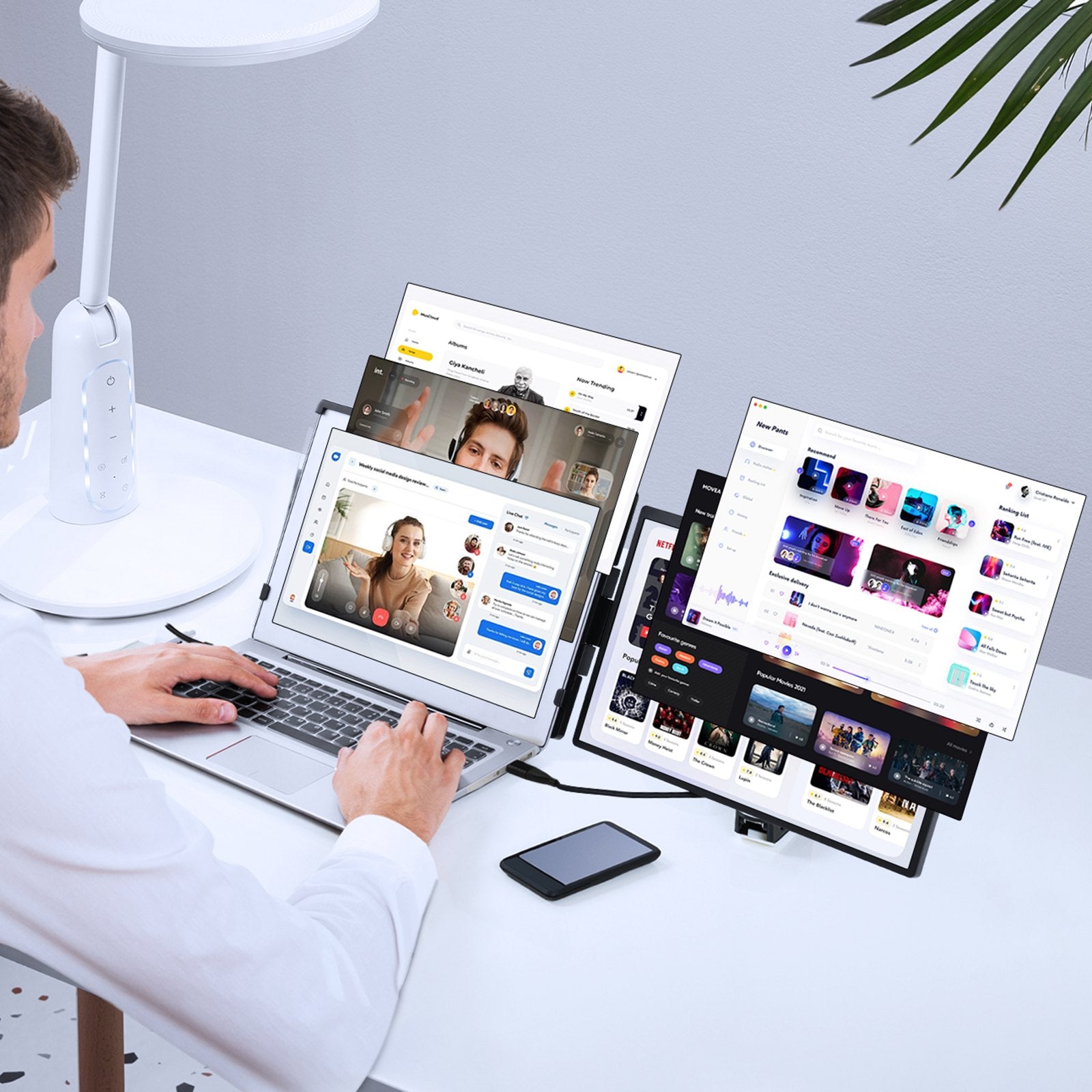VEVOR Laptop Screen Extender 14in HD 1080P Portable Monitor for 13