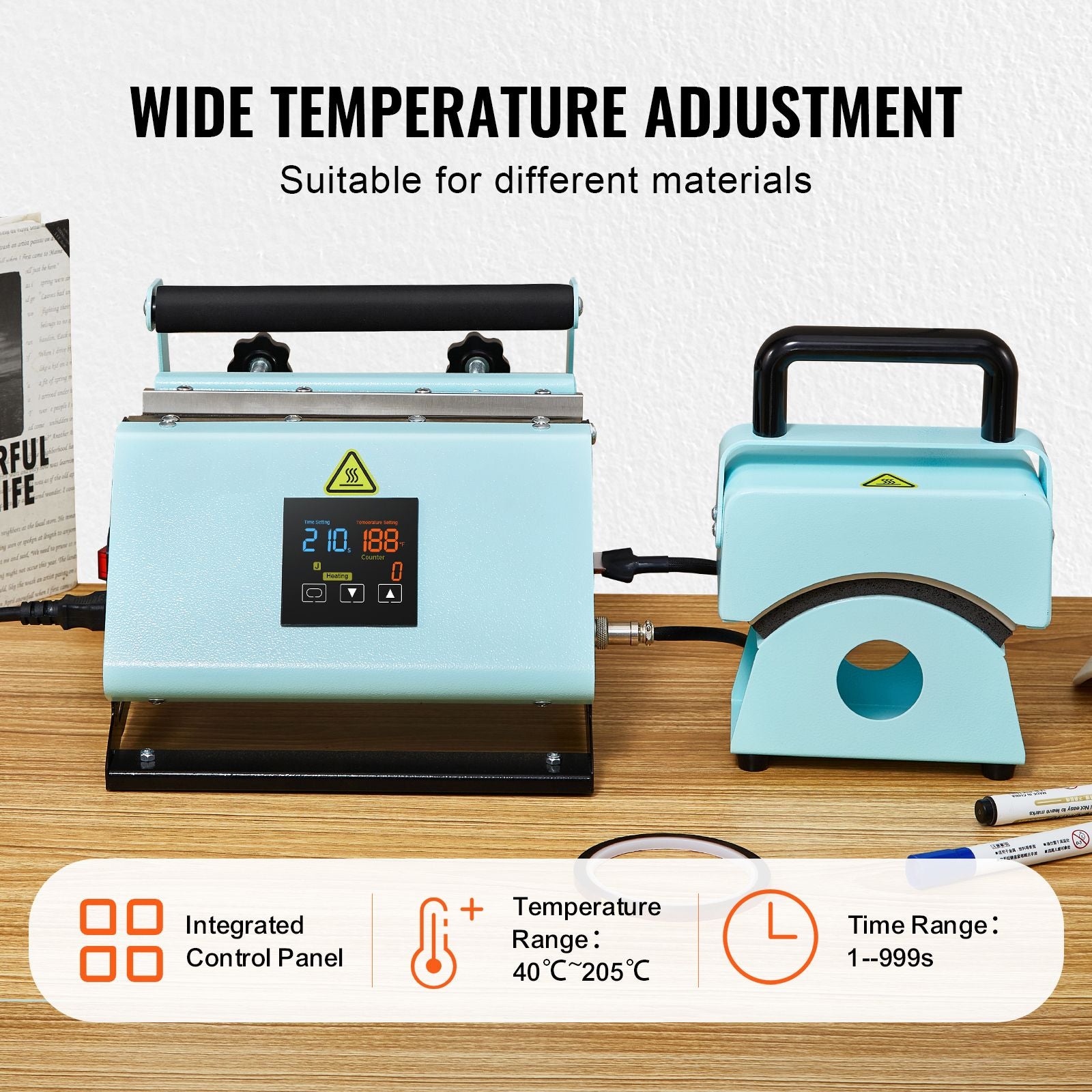 2 in 1 Hat and Tumbler Heat Press Machine for Caps & 11-30 oz Mugs Sublimation