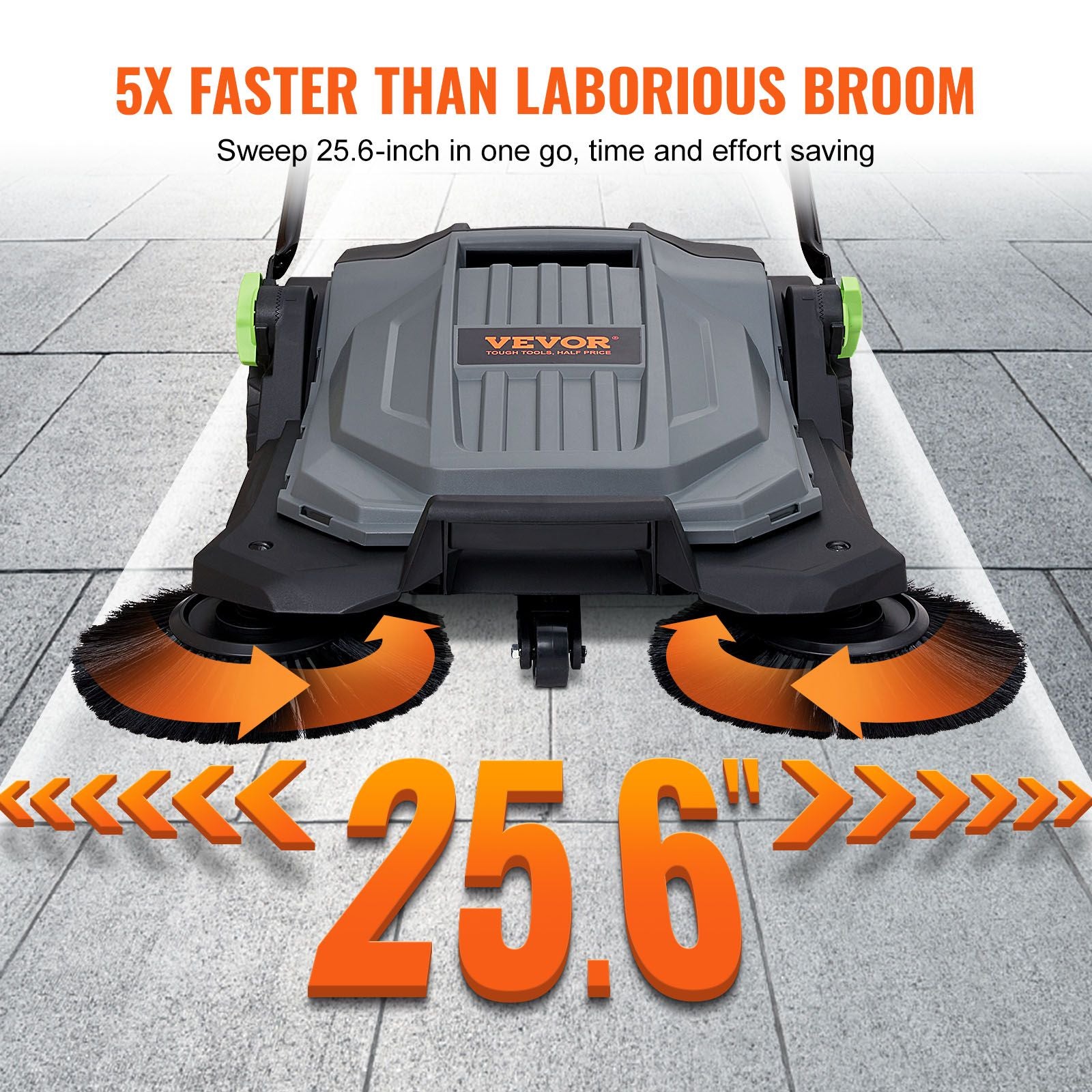 Walk-behind Hand Push Floor Sweeper 25.6