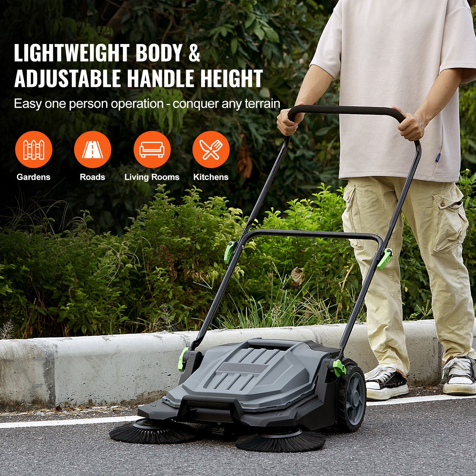 Walk-behind Hand Push Floor Sweeper 25.6