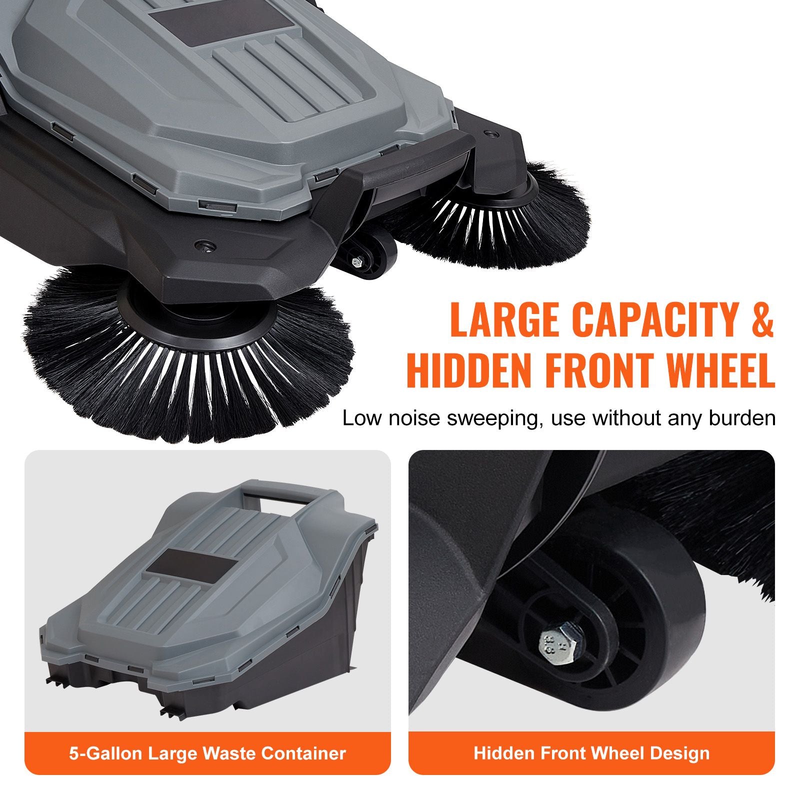 Walk-behind Hand Push Floor Sweeper 25.6