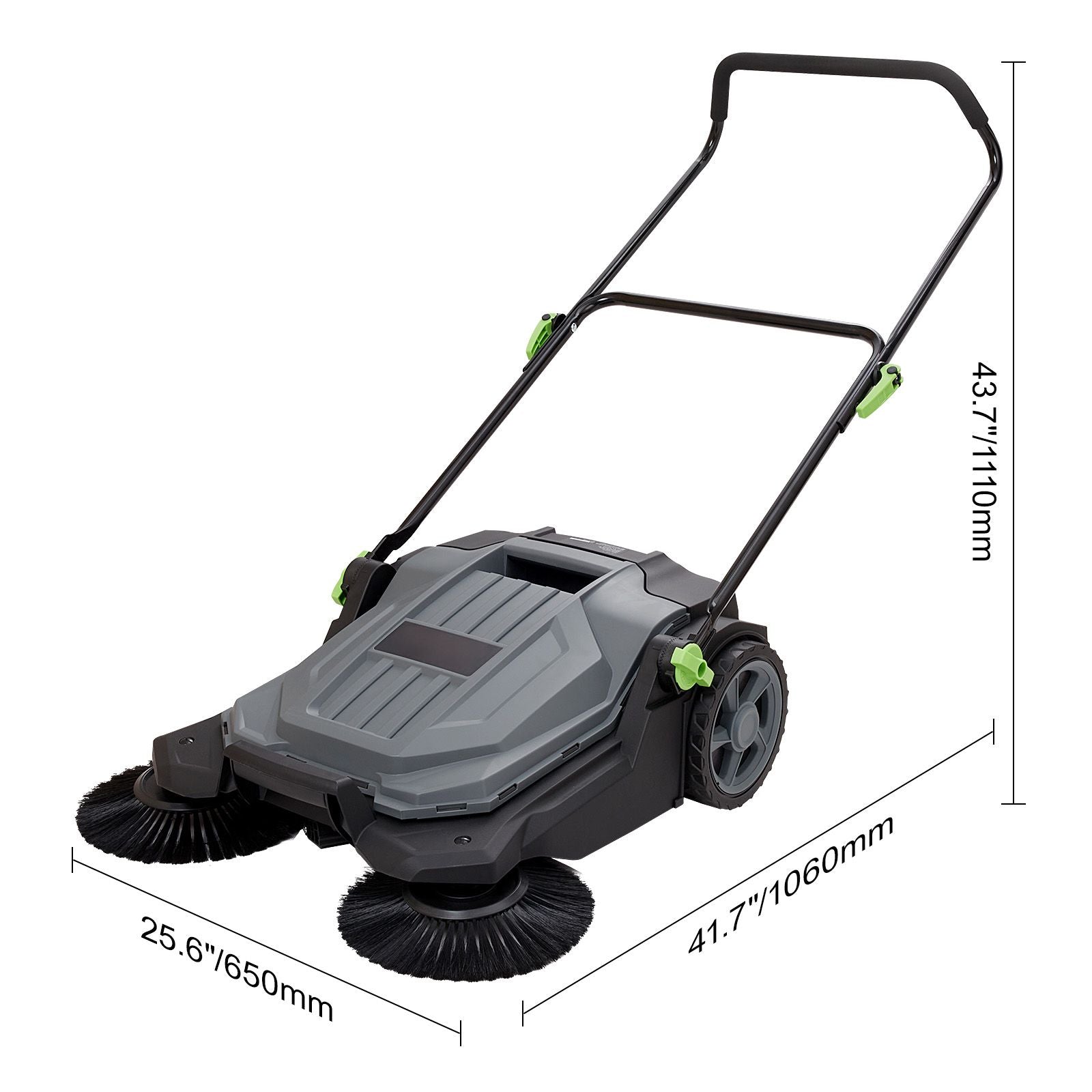 Walk-behind Hand Push Floor Sweeper 25.6