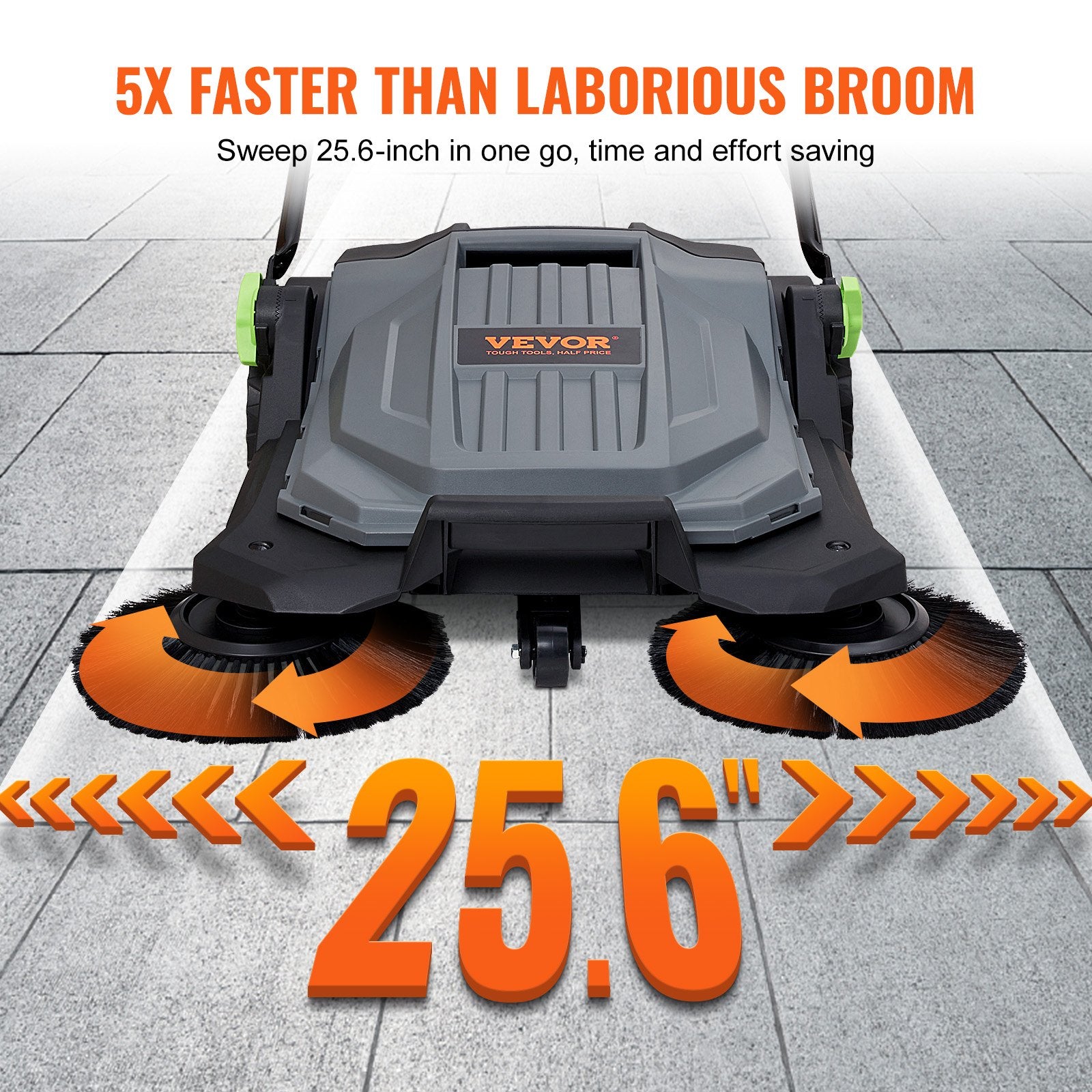 Walk-behind Hand Push Floor Sweeper 25.6