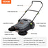 Walk-behind Hand Push Floor Sweeper 25.6" Width 5 Gallon Waste Container