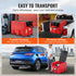 Portable Diesel & Gasoline Tank, 182L, 10.6 GPM Flow Rate, Diesel Fuel Tank with Electric Transfer Pump, 4 m Hose, Auto Fueling Nozzle, Diesel Transfer Tank for Easy Fuel Transportation, Red