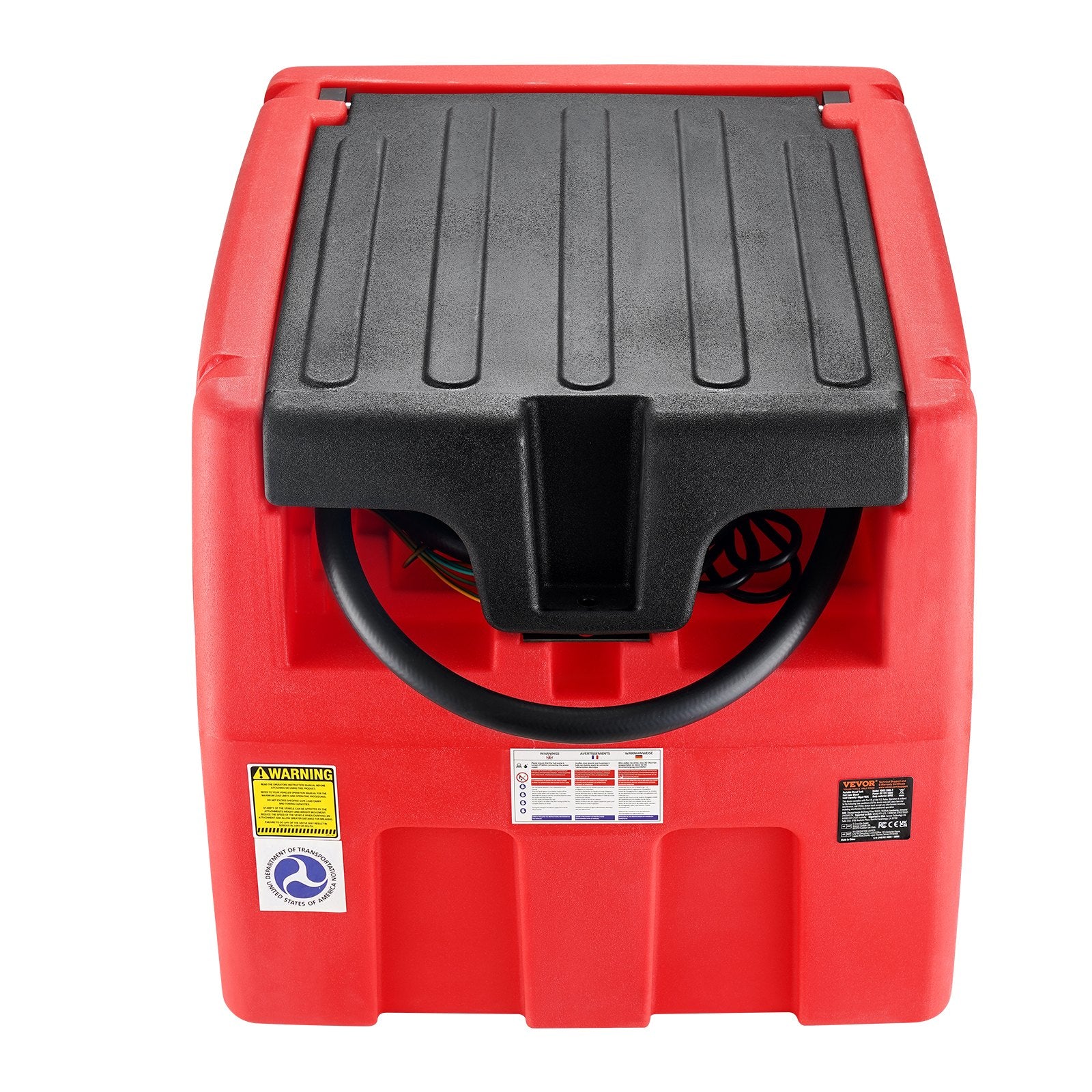 Portable Diesel & Gasoline Tank, 182L, 10.6 GPM Flow Rate, Diesel Fuel Tank with Electric Transfer Pump, 4 m Hose, Auto Fueling Nozzle, Diesel Transfer Tank for Easy Fuel Transportation, Red