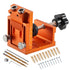 Pocket Hole Jig Kit, 12 mm to 48 mm Adjustable, Jig Pocket Hole System with Step Drill, Hex Wrench, Drill Stop Ring, Square Drive Bit, Plugs and Screws, Reinforced Metal Frame, for Woodworking