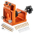 Pocket Hole Jig Kit, 12 mm to 48 mm Adjustable, Jig Pocket Hole System with Step Drill, Hex Wrench, Drill Stop Ring, Square Drive Bit, Plugs and Screws, Reinforced Metal Frame, for Woodworking