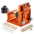 Pocket Hole Jig Kit, 12 mm to 48 mm Adjustable, Jig Pocket Hole System with Step Drill, Hex Wrench, Drill Stop Ring, Square Drive Bit, Plugs and Screws, Reinforced Metal Frame, for Woodworking