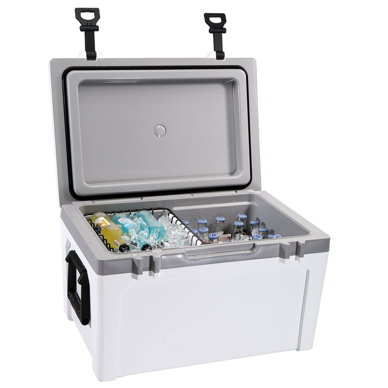 Insulated Portable Cooler, 49 L, Holds 50 Cans, Ice Retention Hard Cooler with Heavy Duty Handle, Ice Chest Lunch Box for Camping, Beach, Picnic, Travel, Outdoor, Keeps Ice for up to 6 Days