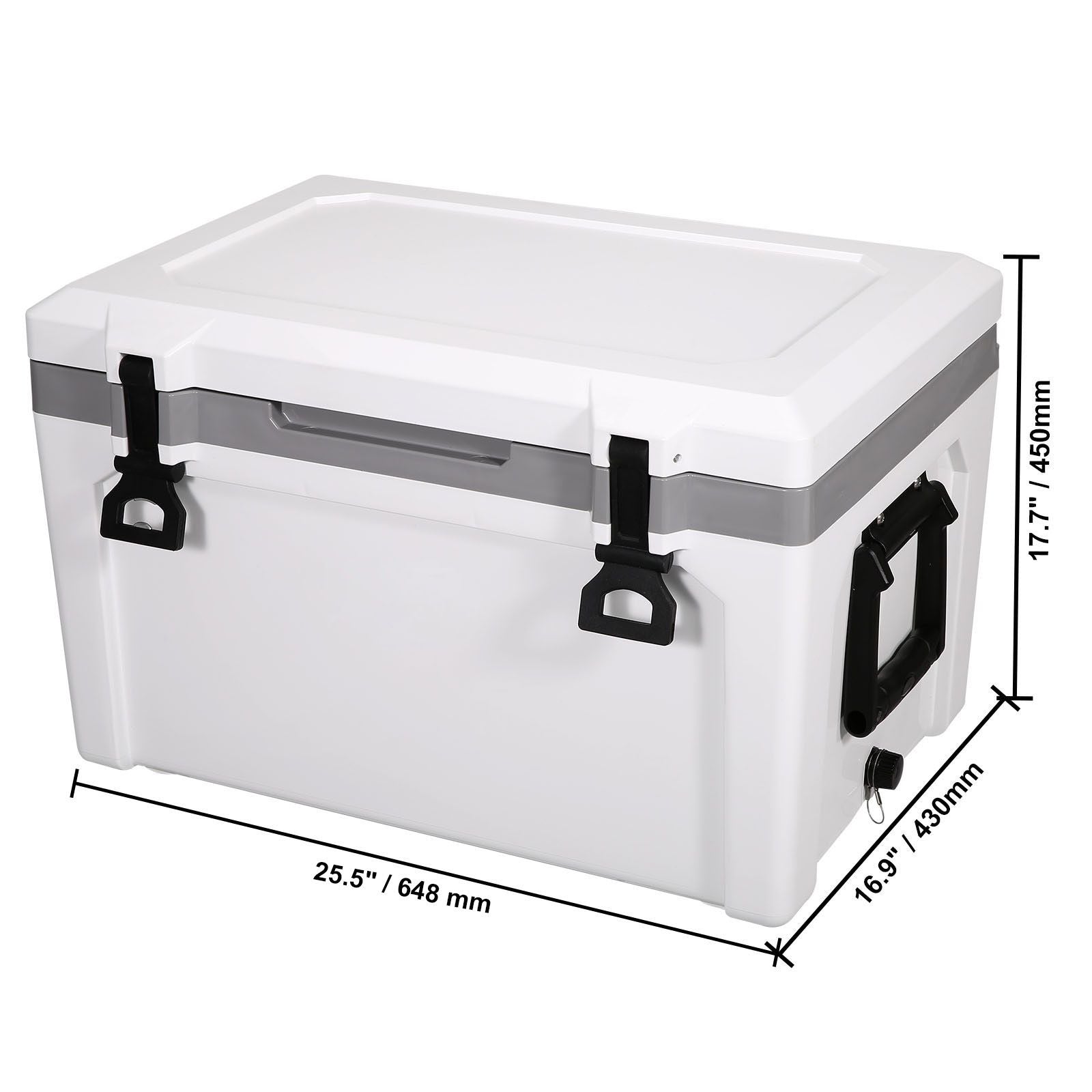 Insulated Portable Cooler, 49 L, Holds 50 Cans, Ice Retention Hard Cooler with Heavy Duty Handle, Ice Chest Lunch Box for Camping, Beach, Picnic, Travel, Outdoor, Keeps Ice for up to 6 Days