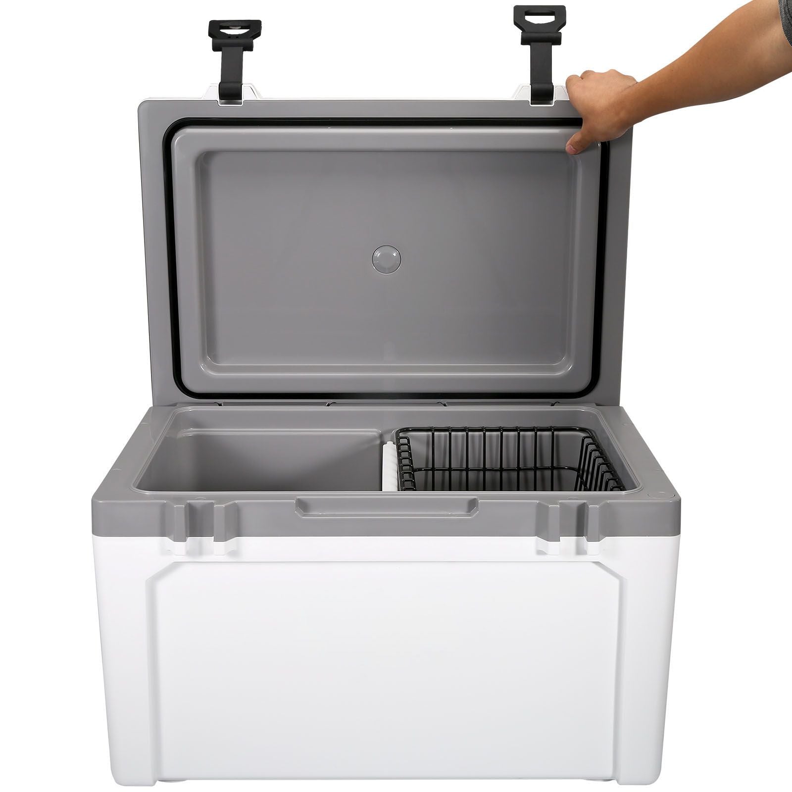 Insulated Portable Cooler, 49 L, Holds 50 Cans, Ice Retention Hard Cooler with Heavy Duty Handle, Ice Chest Lunch Box for Camping, Beach, Picnic, Travel, Outdoor, Keeps Ice for up to 6 Days