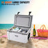 Insulated Portable Cooler, 49 L, Holds 50 Cans, Ice Retention Hard Cooler with Heavy Duty Handle, Ice Chest Lunch Box for Camping, Beach, Picnic, Travel, Outdoor, Keeps Ice for up to 6 Days
