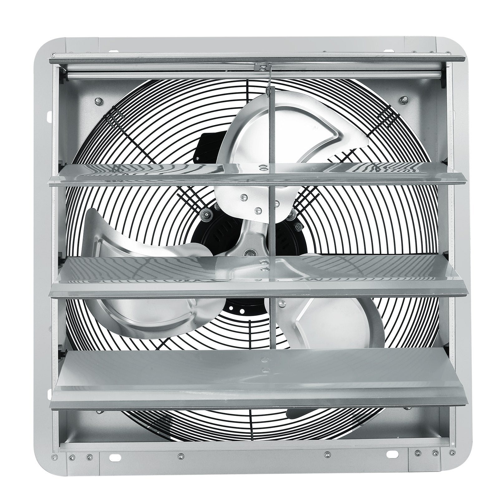 Shutter Exhaust Fan, 406 mm High-speed 1400RPM 1506 CFM, Aluminum Wall Mount Attic Fan with AC-motor, Ventilation and Cooling for Greenhouses, Garages, Sheds, Shops
