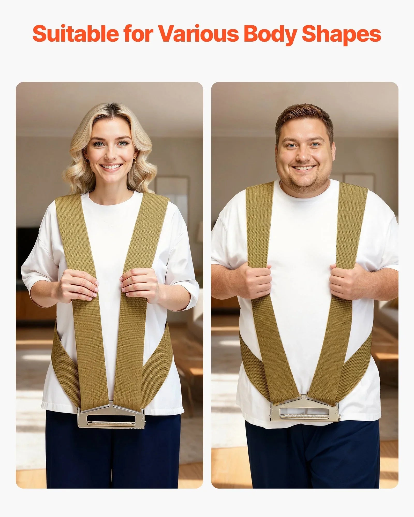 Moving Straps, 2-Person Lifting and Moving System with 2 Harness Straps, 1 Load-bearing Strap & 1 Handheld Strap, Adjustable Lifting Shoulder Straps Move Furniture Appliances Mattresses