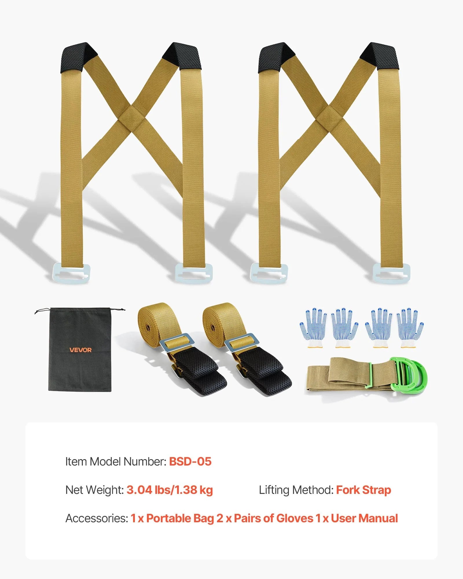 Moving Straps, 2-Person Lifting and Moving System with 2 Harness Straps, 2 Load-bearing Straps & 1 Handheld Strap, Adjustable Lifting Shoulder Straps Move Furniture Appliances Mattresses