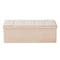 Foldable Storage Ottoman Bench Beige Linen End Bed Seat 660lbs Capacity